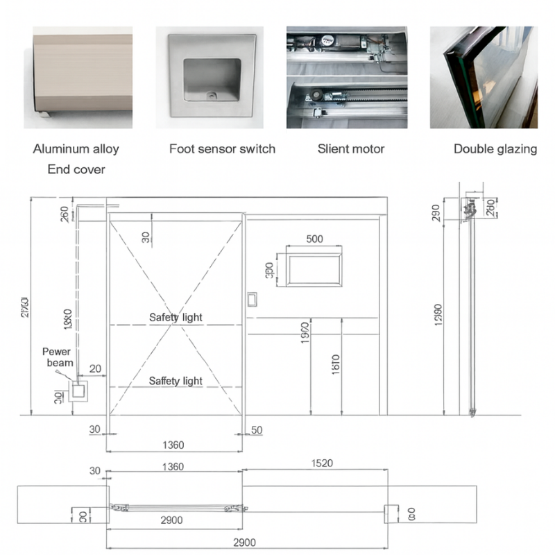 dqm 150 flush mounted hermetic automatic sliding steel door (recessed type)